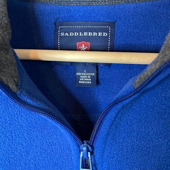 Saddlebred Men’s Blue Pullover Fleece 1/4 Zip Jacket Size Large New Blu Horizon - Picture 3 of 4